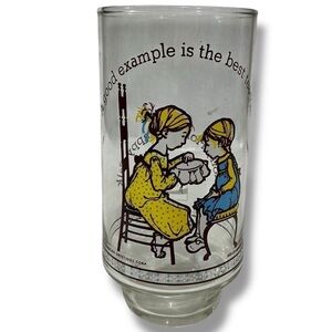 Vintage Holly Hobbie Drink Glass A Good Example is the Best Teacher